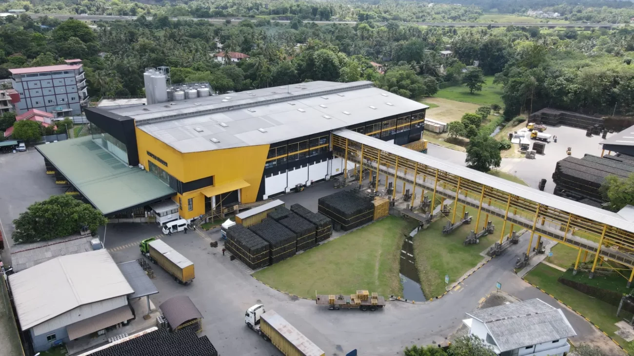 A drone shot of Carsons Beverage factory in day time